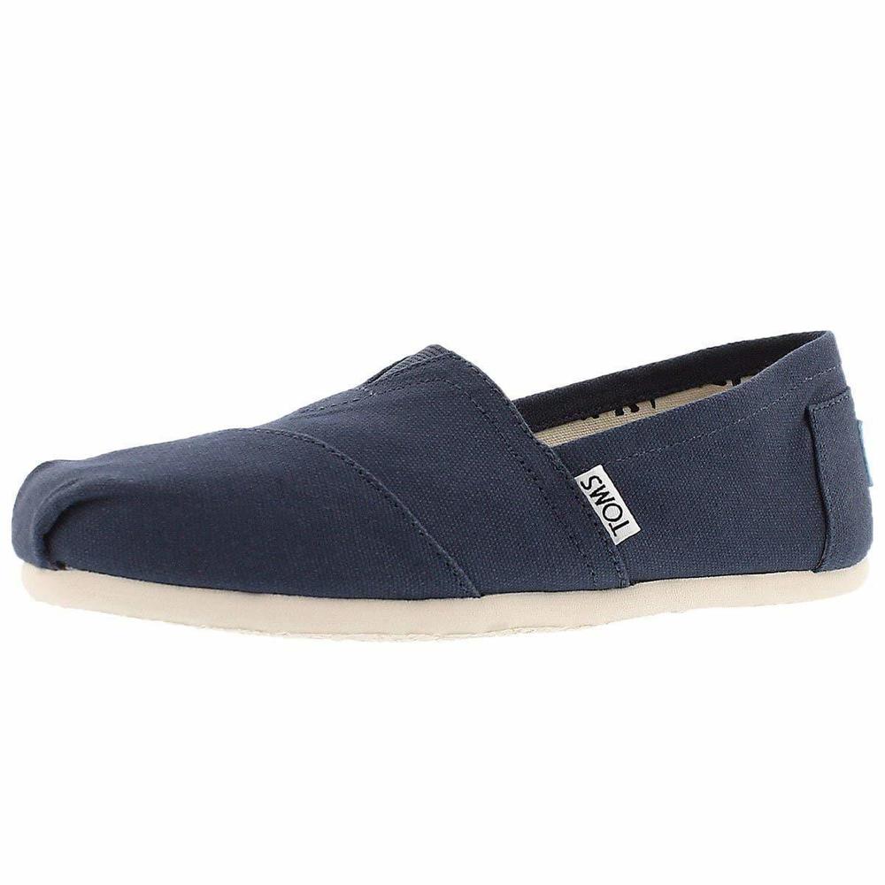 TOMS WOMEN'S CLASSIC ALPARGATA SLIP-ON SHOE NAVY CANVAS 8 M